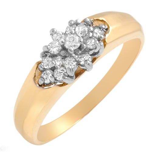 0.30CT GENUINE DIAMOND CLUSTER RING IN SOLID 14K GOLD